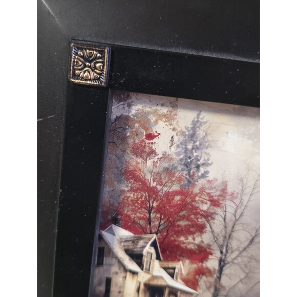 Photo Frame Black Wood 4x6 Easel Hang Portrait Landscape Medallion Accent - Picture 7 of 15